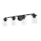 Z-Lite Thayer Vanity, 4-Light, 30.75 In.W x 5.75 In.L x 8.75 In.H, Matte Black/Clear 742-4V-MB - alternate 6